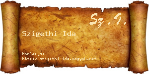 Szigethi Ida névjegykártya