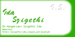 ida szigethi business card